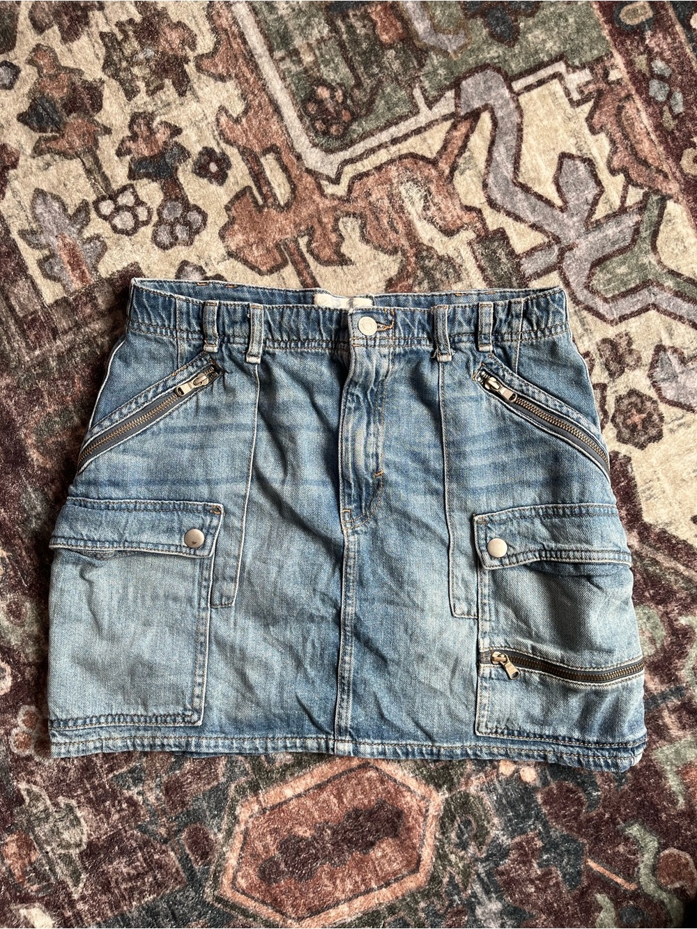 Free people Denim Cargo Mini Skirt - 31” Waist